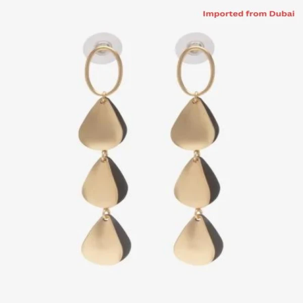 Triple Drop Dangle Earrings Black