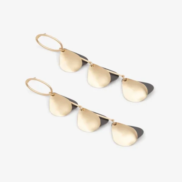 Triple Drop Dangle Earrings Black