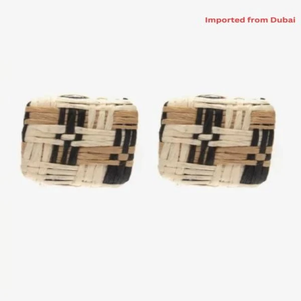 Woven Effect Stud Earrings Multi