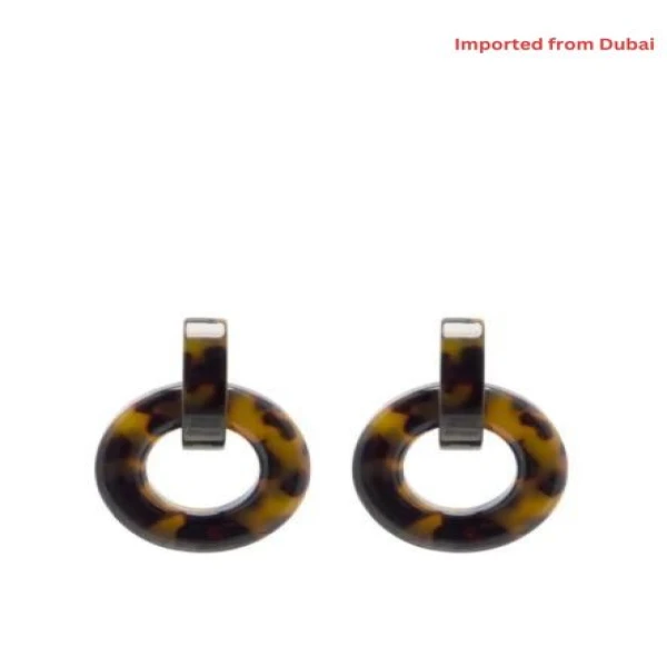 Circle Earrings Brown