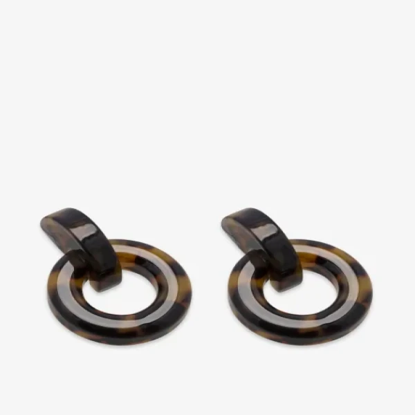 Circle Earrings Brown